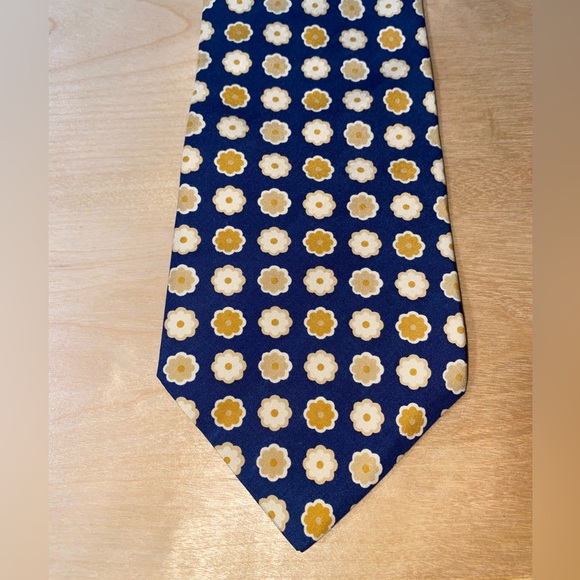 Tommy Hilfiger Other - Tommy Hilfiger Yellow and Blue Flower Silk Tie